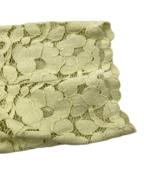 Maglie par ef-de（マーリエ パー エフデ）Maglie par ef-de (マーリエ パー エフデ) フラワーラッセルレース袖ふんわりワンピース イエロー サイズ:5の古着・服飾アイテム