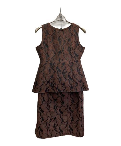 willfully（ウィルフリー）willfully (ウィルフリー) monotone jacquard set up ブラック×ブラウン サイズ:FREEの古着・服飾アイテム