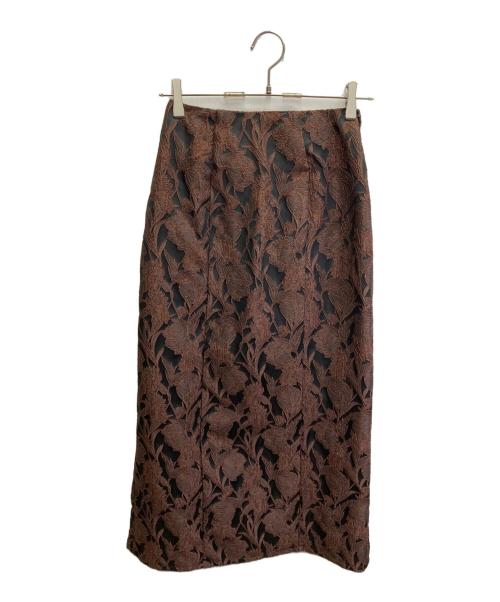 willfully（ウィルフリー）willfully (ウィルフリー) monotone jacquard set up ブラック×ブラウン サイズ:FREEの古着・服飾アイテム