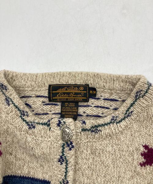 Eddie Bauer（エディーバウアー）Eddie Bauer (エディーバウアー) ニットカーディガン ベージュ サイズ:Mの古着・服飾アイテム