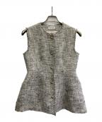 NATURAL BEAUTY BASICナチュラルビューティーベーシック）の古着「ツイードジレ」｜ライトグレー