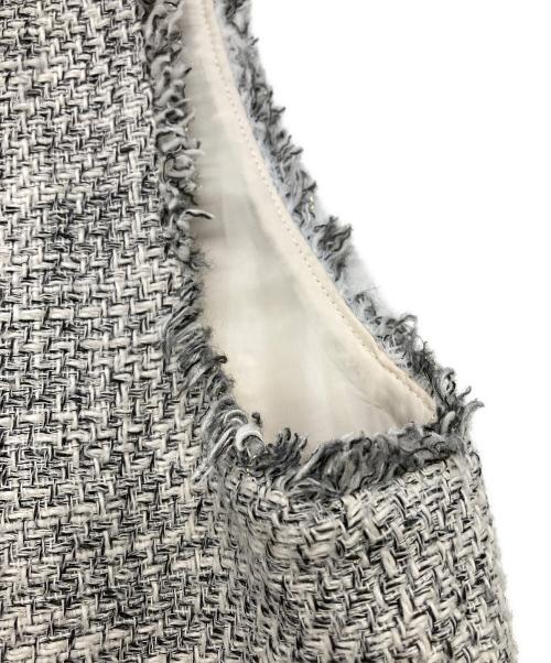 NATURAL BEAUTY BASIC（ナチュラルビューティーベーシック）NATURAL BEAUTY BASIC (ナチュラルビューティーベーシック) ツイードジレ ライトグレー サイズ:Mの古着・服飾アイテム