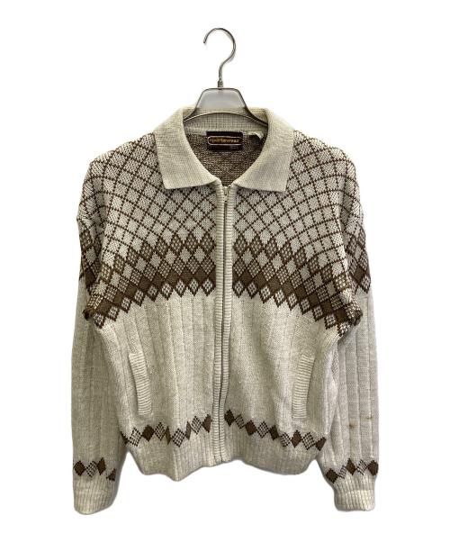 Sears（シアーズ）Sears (シアーズ) ジップアップニットポロシャツ グレー サイズ:Lの古着・服飾アイテム