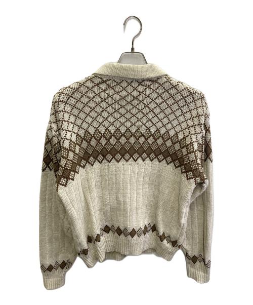 Sears（シアーズ）Sears (シアーズ) ジップアップニットポロシャツ グレー サイズ:Lの古着・服飾アイテム