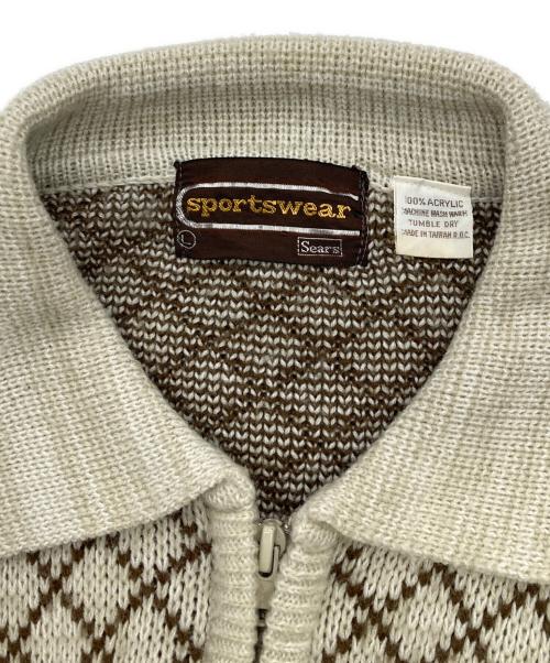 Sears（シアーズ）Sears (シアーズ) ジップアップニットポロシャツ グレー サイズ:Lの古着・服飾アイテム