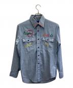 J.C.PENNYジェーシーペニー）の古着「刺繍デザインシャツ」｜ブルー