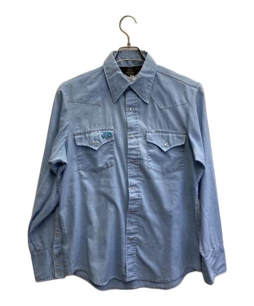 Sears（シアーズ）Sears (シアーズ) 70s バック刺繍デザインウエスタンシャツ インディゴ サイズ:5の古着・服飾アイテム