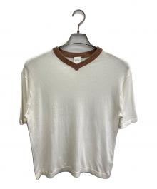 PAUL SMITH（ポールスミス）の古着「シルクコットンシアーニット」｜ホワイト×ブラウン