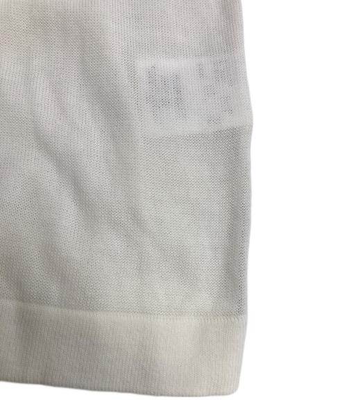 PAUL SMITH（ポールスミス）Paul Smith (ポールスミス) シルクコットンシアーニット ホワイト×ブラウン サイズ:Mの古着・服飾アイテム