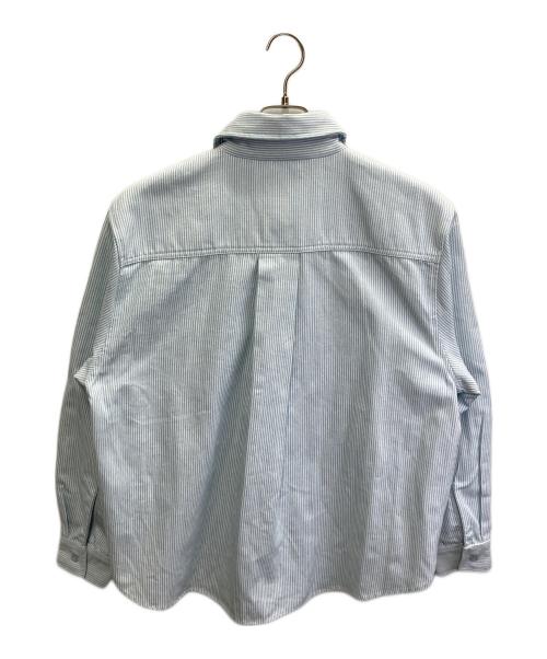 B.BALLSY（ボールジーブラザーズ）B.BALLSY (ボールジーブラザーズ) Pinstripe Loose Spring Military Shirts ブルー サイズ:Mの古着・服飾アイテム