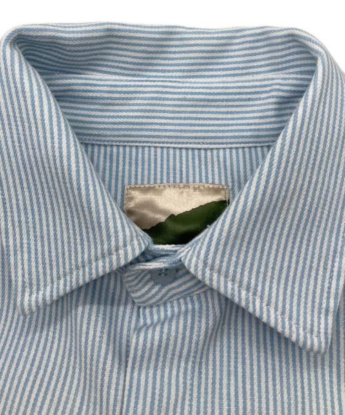 B.BALLSY（ボールジーブラザーズ）B.BALLSY (ボールジーブラザーズ) Pinstripe Loose Spring Military Shirts ブルー サイズ:Mの古着・服飾アイテム