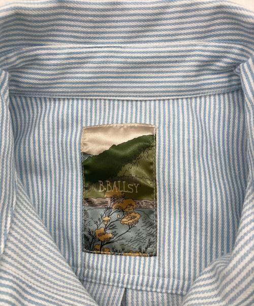 B.BALLSY（ボールジーブラザーズ）B.BALLSY (ボールジーブラザーズ) Pinstripe Loose Spring Military Shirts ブルー サイズ:Mの古着・服飾アイテム