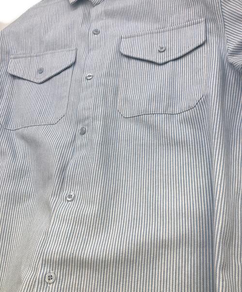 B.BALLSY（ボールジーブラザーズ）B.BALLSY (ボールジーブラザーズ) Pinstripe Loose Spring Military Shirts ブルー サイズ:Mの古着・服飾アイテム