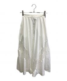 MSGM（エムエスジーエム）の古着「MESH MIX SKIRT」｜ホワイト