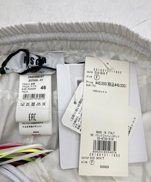 MSGM（エムエスジーエム）MSGM (エムエスジーエム) STRIPES WITH NET SHORTS ホワイト サイズ:46 未使用品の古着・服飾アイテム