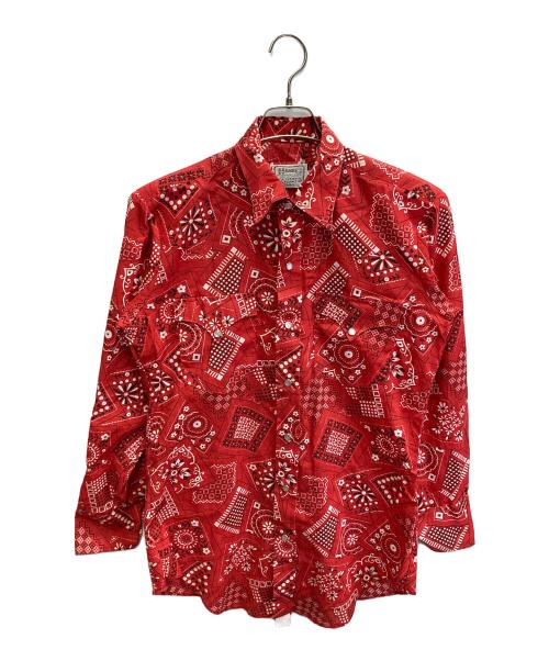 H BAR C（エイチバーシー）H BAR C (エイチバーシー) バンダナ柄ウエスタンシャツ レッド サイズ:15-32の古着・服飾アイテム