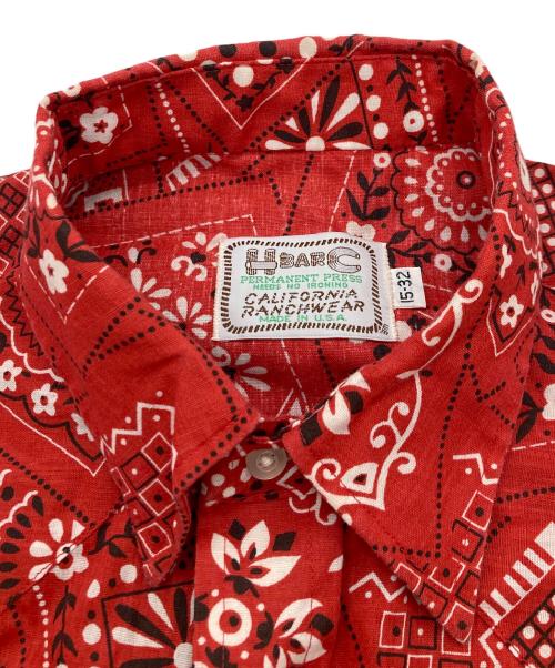 H BAR C（エイチバーシー）H BAR C (エイチバーシー) バンダナ柄ウエスタンシャツ レッド サイズ:15-32の古着・服飾アイテム