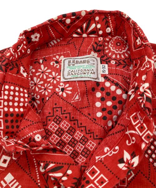 H BAR C（エイチバーシー）H BAR C (エイチバーシー) バンダナ柄ウエスタンシャツ レッド サイズ:15-32の古着・服飾アイテム