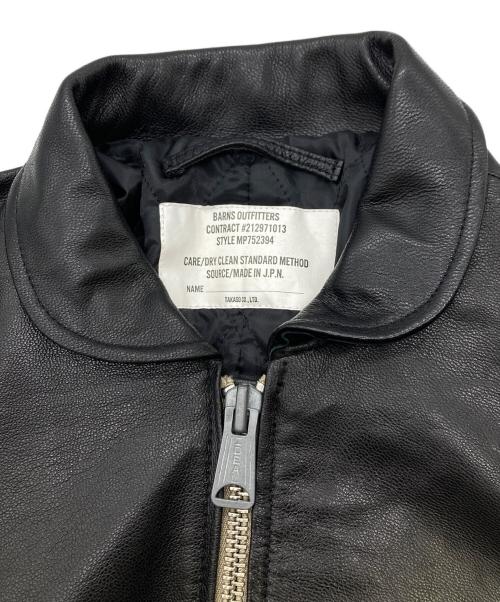BARNS OUTFITTERS（バーンズアウトフィッターズ）BARNS OUTFITTERS (バーンズアウトフィッターズ) ゴートレザージャケット ブラック サイズ:2の古着・服飾アイテム