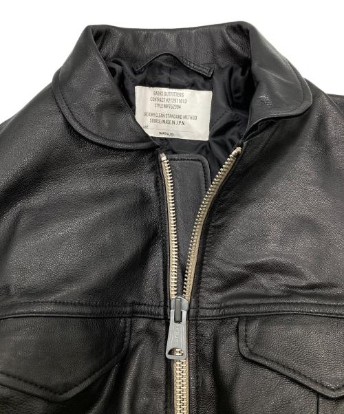 BARNS OUTFITTERS（バーンズアウトフィッターズ）BARNS OUTFITTERS (バーンズアウトフィッターズ) ゴートレザージャケット ブラック サイズ:2の古着・服飾アイテム