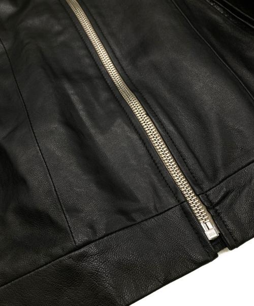 BARNS OUTFITTERS（バーンズアウトフィッターズ）BARNS OUTFITTERS (バーンズアウトフィッターズ) ゴートレザージャケット ブラック サイズ:2の古着・服飾アイテム