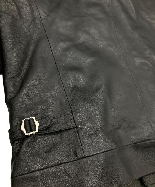 BARNS OUTFITTERS（バーンズアウトフィッターズ）BARNS OUTFITTERS (バーンズアウトフィッターズ) ゴートレザージャケット ブラック サイズ:2の古着・服飾アイテム