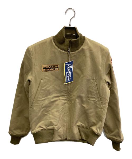 Pherrow's（フェローズ）Pherrow's (フェローズ) ワッペン付きタンカースジャケット オリーブ サイズ:LERGEの古着・服飾アイテム