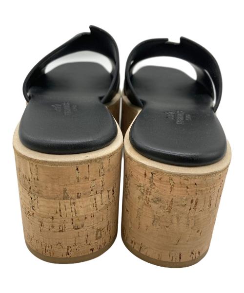 HERMES（エルメス）HERMES (エルメス) エズ30 ウェッジソールサンダル ブラック サイズ:36の古着・服飾アイテム