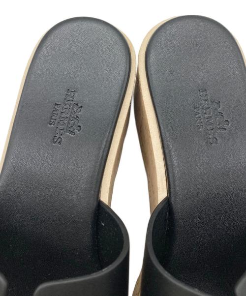 HERMES（エルメス）HERMES (エルメス) エズ30 ウェッジソールサンダル ブラック サイズ:36の古着・服飾アイテム