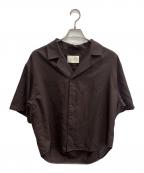 PUBLIC TOKYOパブリックトウキョウ）の古着「イージーサマーウールセミオープンシャツ」｜ブラウン