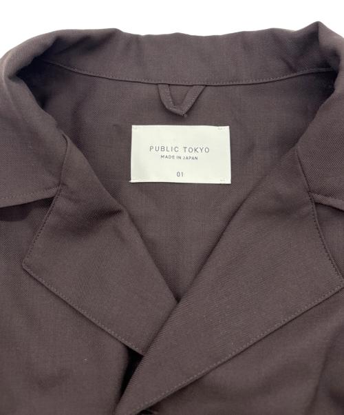 PUBLIC TOKYO（パブリックトウキョウ）PUBLIC TOKYO (パブリックトウキョウ) イージーサマーウールセミオープンシャツ ブラウン サイズ:1の古着・服飾アイテム