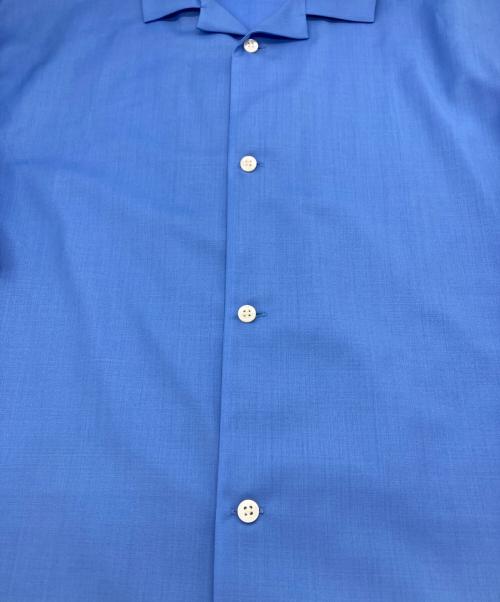 edition（エディション）Edition (エディション) ウールオープンカラーシャツ ブルー サイズ:Mの古着・服飾アイテム