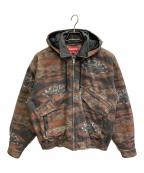 SUPREMEシュプリーム）の古着「23FW leather collar utility jacket」｜ブラウン/peacock