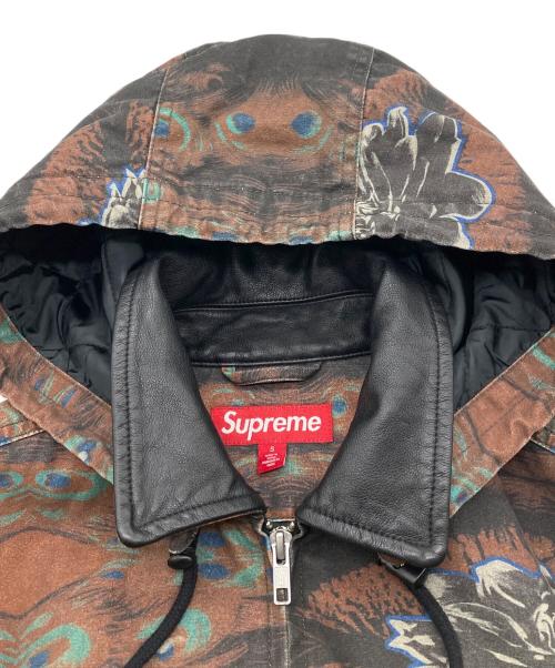 SUPREME（シュプリーム）Supreme (シュプリーム) 23FW leather collar utility jacket ブラウン/peacock サイズ:Sの古着・服飾アイテム