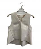 LOUNIEルーニー）の古着「ダブルジャージーＶネックプルオーバー」｜ベージュ