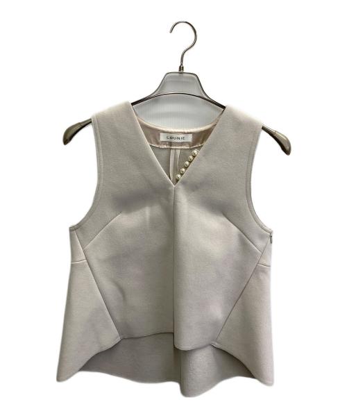 LOUNIE（ルーニー）LOUNIE (ルーニー) ダブルジャージーＶネックプルオーバー ベージュ サイズ:36の古着・服飾アイテム