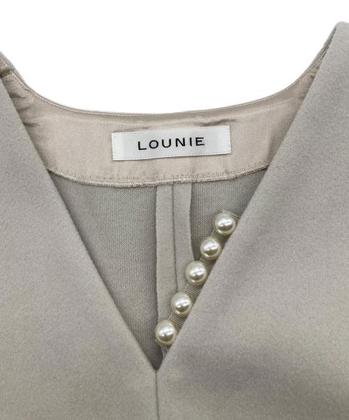 LOUNIE（ルーニー）LOUNIE (ルーニー) ダブルジャージーＶネックプルオーバー ベージュ サイズ:36の古着・服飾アイテム