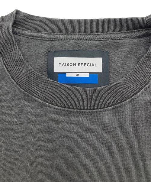 MAISON SPECIAL（メゾンスペシャル）MAISON SPECIAL (メゾンスペシャル) Logo Embroidery Prime-Over Pigment Crew Neck T-Shirt グレー サイズ:1の古着・服飾アイテム