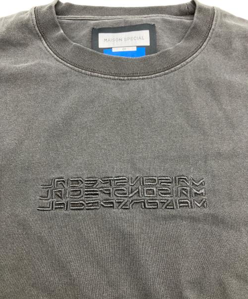 MAISON SPECIAL（メゾンスペシャル）MAISON SPECIAL (メゾンスペシャル) Logo Embroidery Prime-Over Pigment Crew Neck T-Shirt グレー サイズ:1の古着・服飾アイテム