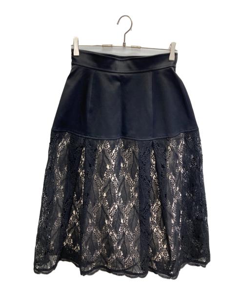 ADORE（アドーア）ADORE (アドーア) リーフレースコンビドームスカート ブラック サイズ:36の古着・服飾アイテム