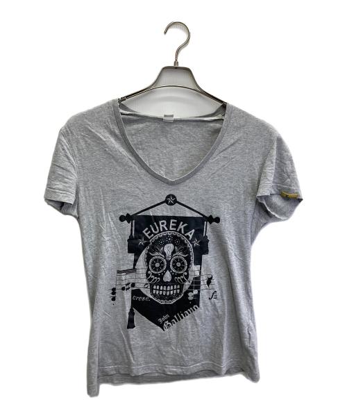 JOHN GALLIANO（ジョンガリアーノ）JOHN GALLIANO (ジョンガリアーノ) 06SSスカルプリントTシャツ グレー サイズ:Lの古着・服飾アイテム