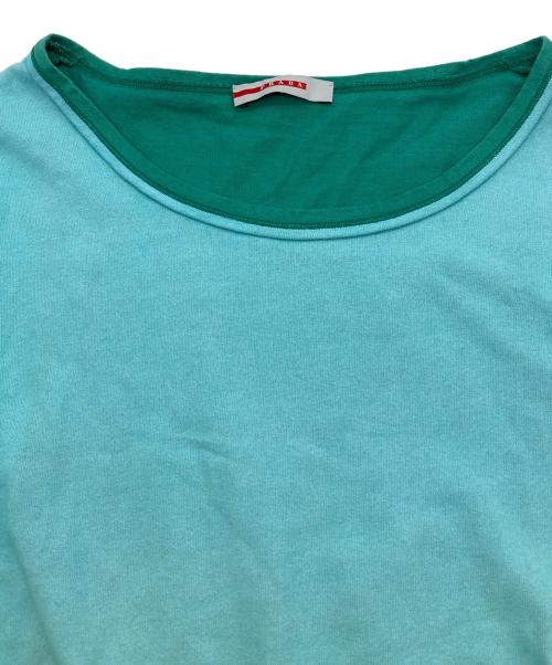 PRADA SPORTS（プラダスポーツ）PRADA SPORTS (プラダスポーツ) クルーネックカットソー ブルー×グリーン サイズ:XXL（レディースサイズ実寸サイズ参照の古着・服飾アイテム