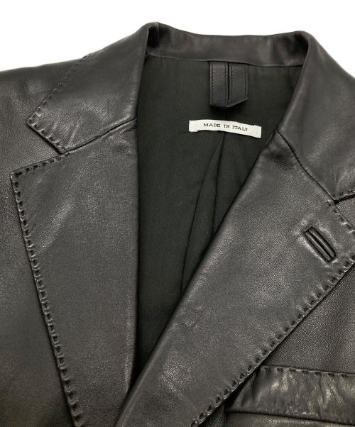 Yves Saint Laurent Rive Gauche（イヴ・サンローラン リヴ・ゴーシュ）Yves Saint Laurent Rive Gauche (イヴ・サンローラン リヴ・ゴーシュ) シープレザー3Bジャケット ブラック サイズ:50の古着・服飾アイテム