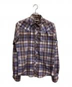 BOTTEGA VENETAボッテガベネタ）の古着「ウエスタンチェックシャツ」｜パープル