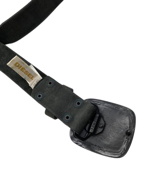 DIESEL（ディーゼル）DIESEL (ディーゼル) OLD レザーバックルベルト【イタリア製】 ブラック サイズ:95/38の古着・服飾アイテム