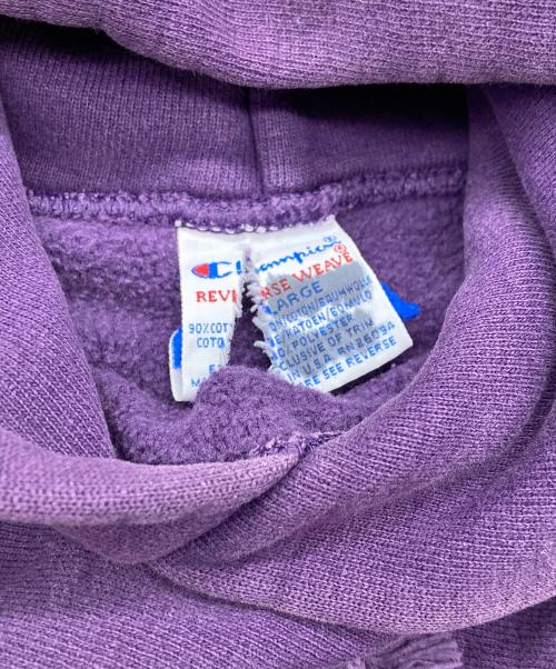 Champion REVERSE WEAVE（チャンピオン リバース ウィーブ）Champion REVERSE WEAVE (チャンピオン リバース ウィーブ) 90s プルオーバーフーディー【USA製】 パープル サイズ:Lの古着・服飾アイテム