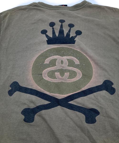 stussy（ステューシー）stussy (ステューシー) 00s Crown×SS Link Tee オリーブ サイズ:Mの古着・服飾アイテム
