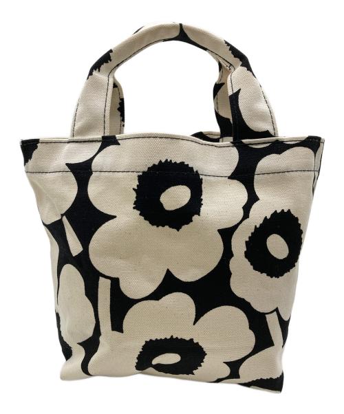 marimekko（マリメッコ）marimekko (マリメッコ) mono mini tote unikko/ハンドバッグ ブラック×ホワイトの古着・服飾アイテム
