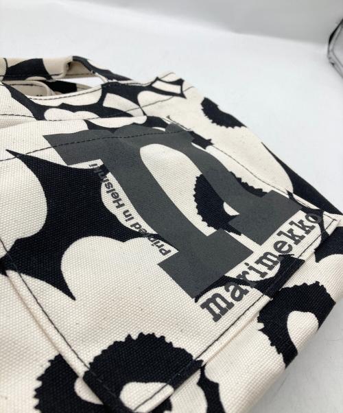 marimekko（マリメッコ）marimekko (マリメッコ) mono mini tote unikko/ハンドバッグ ブラック×ホワイトの古着・服飾アイテム