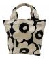 marimekko (マリメッコ) mono mini tote unikko/ハンドバッグ ブラック×ホワイト：8000円
